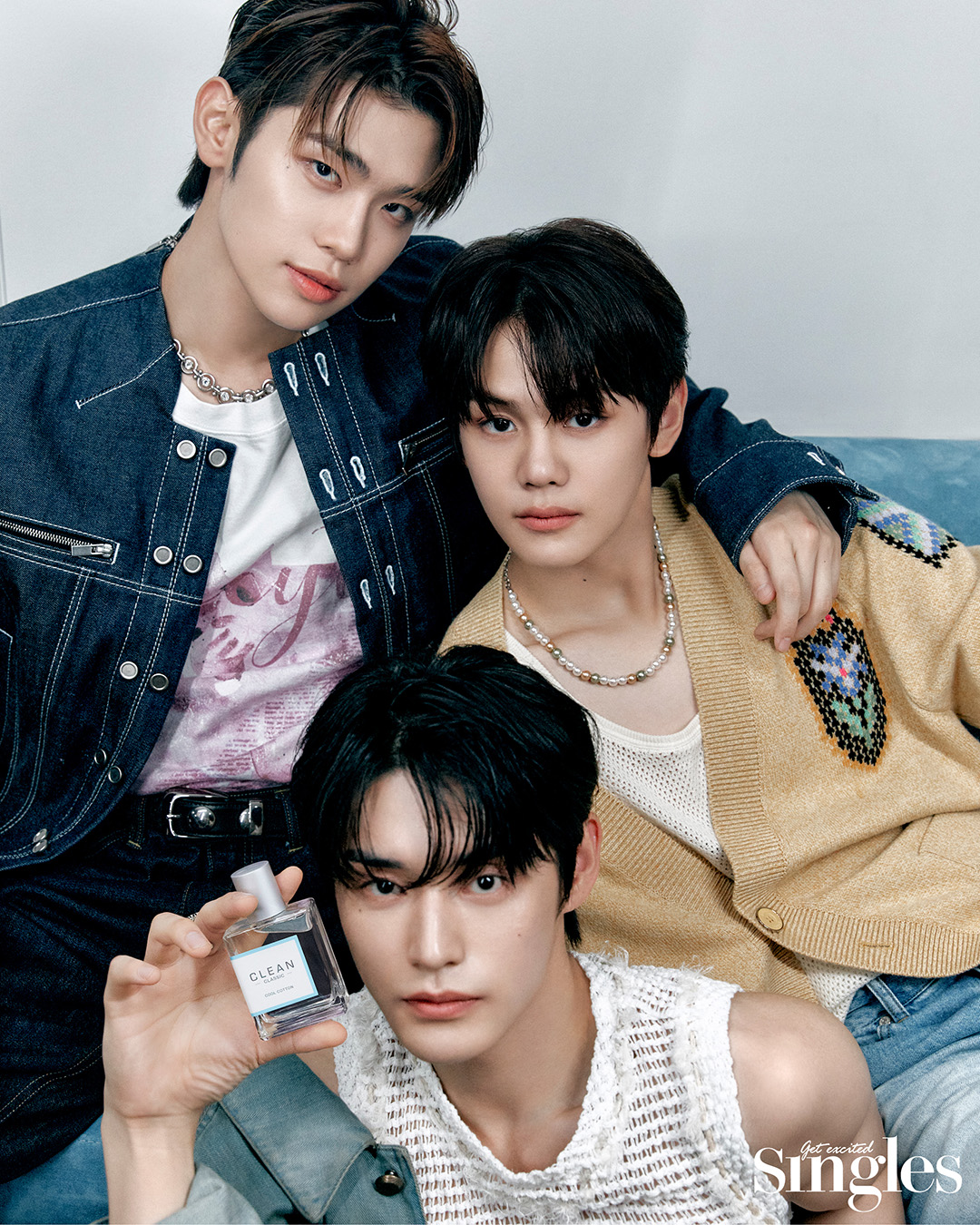 태래, 규빈, 지웅이 클린의 향수와 함께 촬영한 싱글즈 화보